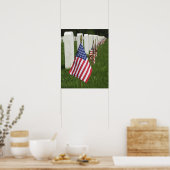 Amerikaanse vlaggen op tomaten van Amerikaanse vet Poster (Keuken)