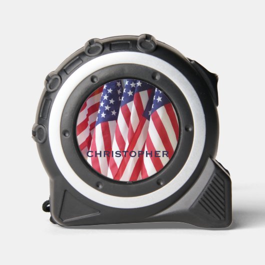 Amerikaanse vlaggen, Patriotisch, Naam Geschenkger Rolmaat (Voorkant)