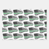 Amerikaanse vlaggen: Rode Blauwe Groene Politie Inpakpapier Vel (Voorkant 3)