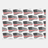 Amerikaanse vlaggen: Rode Blauwe Groene Politie Inpakpapier Vel (Voorkant 2)