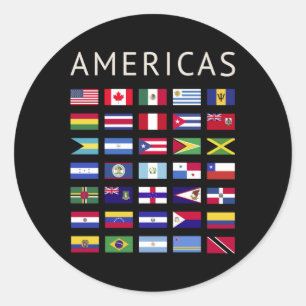Amerikaanse vlaggen ronde sticker