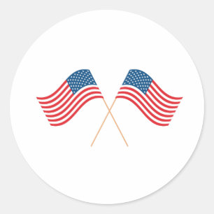 Amerikaanse vlaggen ronde sticker
