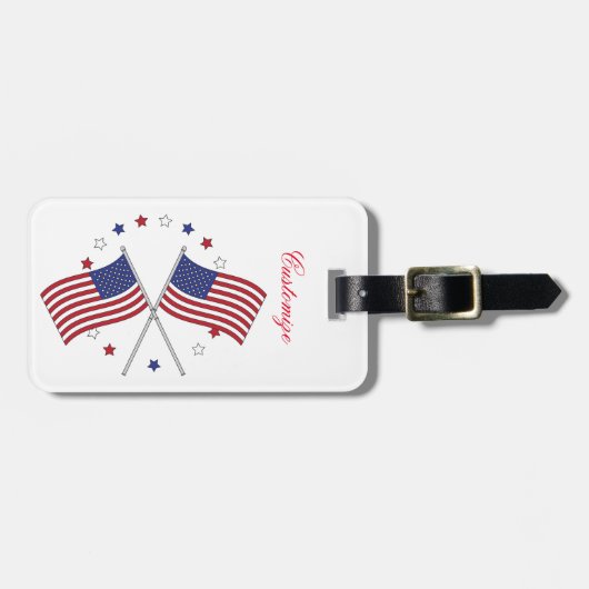 Amerikaanse vlaggen Thunder_Cove Patriotic op 4 ju Bagagelabel (Voorkant horizontaal)