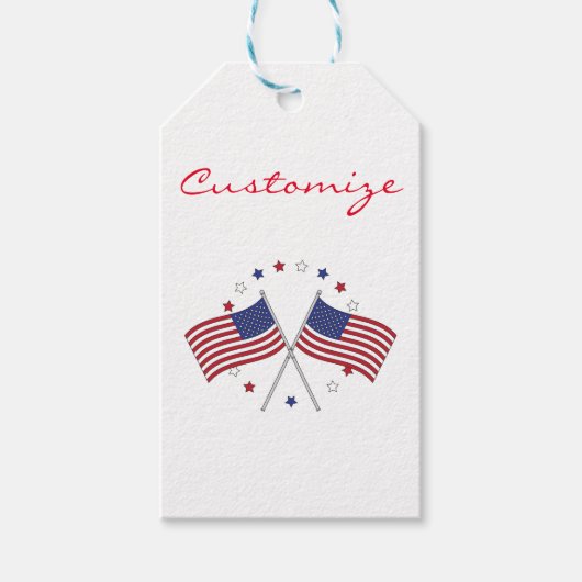 Amerikaanse vlaggen Thunder_Cove Patriotic op 4 ju Cadeaulabel (Voorkant)