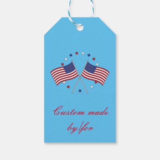 Amerikaanse vlaggen Thunder_Cove Patriotic op 4 ju Cadeaulabel (Achterkant)