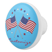 Amerikaanse vlaggen Thunder_Cove Patriotic op 4 ju Keramische Knop (Rechts)