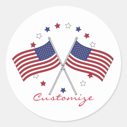 Amerikaanse vlaggen Thunder_Cove Patriotic op 4 ju Ronde Sticker (Voorkant)