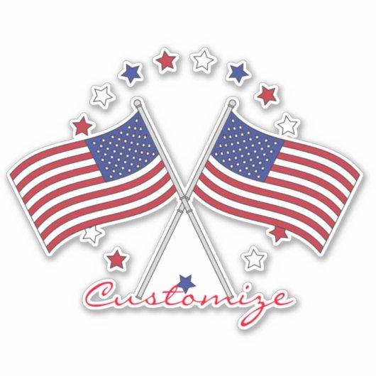 Amerikaanse vlaggen Thunder_Cove Patriotic op 4 ju Sticker (Voorkant)