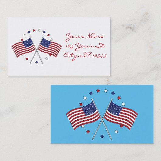 Amerikaanse vlaggen Thunder_Cove Patriotic op 4 ju Visitekaartje (Voorkant / Achterkant)