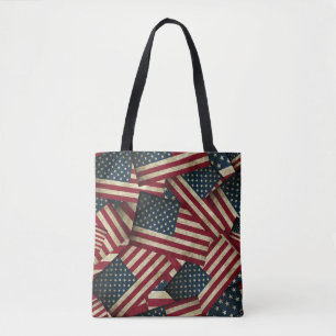 Amerikaanse vlaggen tote bag