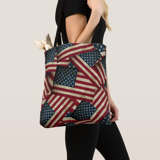 Amerikaanse vlaggen tote bag (Dichtbij)