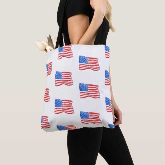 Amerikaanse vlaggen tote bag (Dichtbij)
