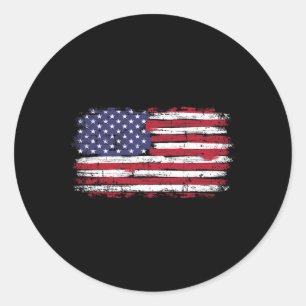 Amerikaanse vlaggen - Vintage voor de dag van de A Ronde Sticker