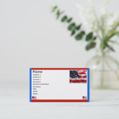 Amerikaanse vlaggen visitekaartje (Staand voorkant)