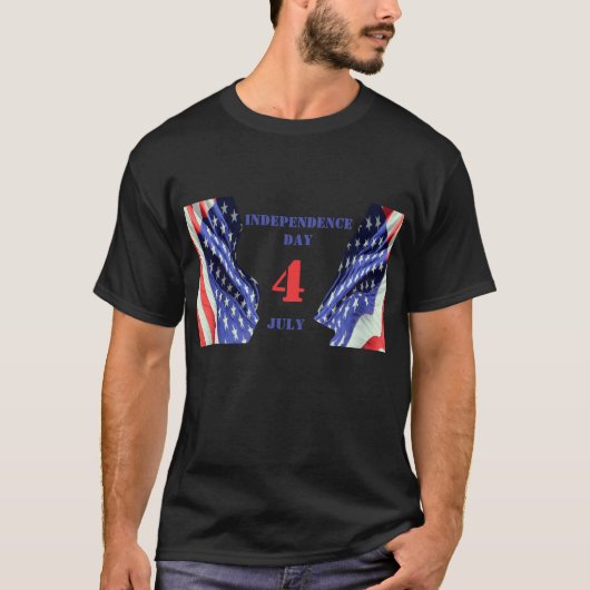 Amerikaanse vlaggen voor Onafhankelijkheidsdag, 4 T-shirt (Voorkant)