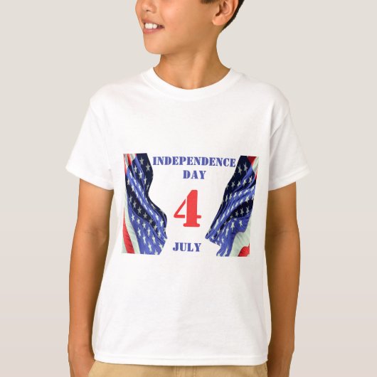 Amerikaanse vlaggen voor Onafhankelijkheidsdag, 4  T-shirt (Voorkant)