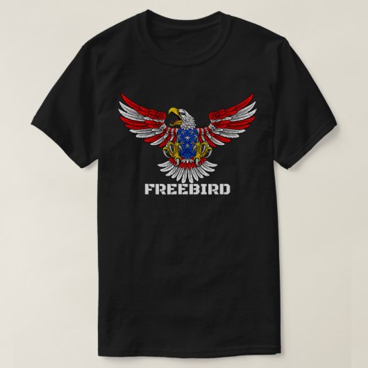 AMERIKAANSE VLAGGENADELAAR FREEBIRD T-SHIRT (Design voorkant)