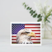 Amerikaanse vlaggenadelaar Patriottisch USA Briefk Briefkaart (Staand voorkant)