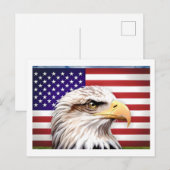 Amerikaanse vlaggenadelaar Patriottisch USA Briefk Briefkaart (Voorkant / Achterkant)