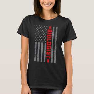 Amerikaanse vlaggenbioloog US Flag Vintage voor ma T-shirt