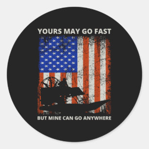 Amerikaanse Vlaggenboot Vliegboot Vliegtuig Vliegt Ronde Sticker