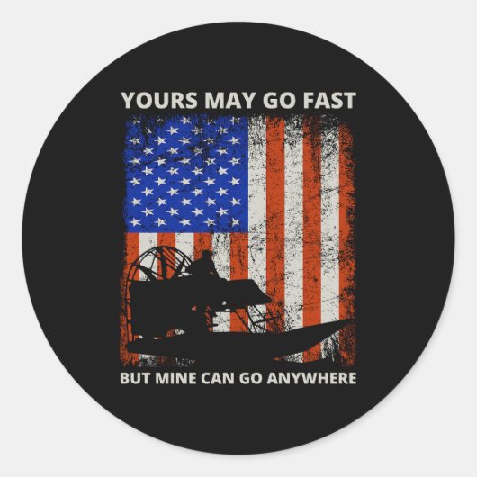 Amerikaanse Vlaggenboot Vliegboot Vliegtuig Vliegt Ronde Sticker (Voorkant)