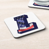 Amerikaanse vlaggenbrief "L" Drankjes Onderzetter (Linkerzijde)