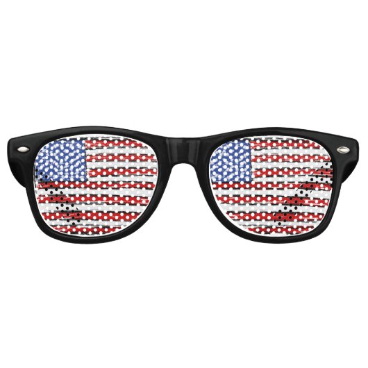 Amerikaanse vlaggenbril retro zonnebril (Voorkant)
