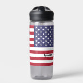 Amerikaanse vlaggenfles, patriottisch VS, Verenigd Waterfles (Voorkant)
