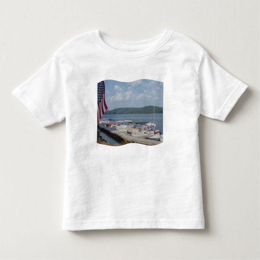 Amerikaanse vlaggenfoto Marina bij het Arrowimeer Kinder Shirts (Voorkant)