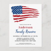 Amerikaanse vlaggengezinshereniging uitnodiging briefkaart (Voorkant)