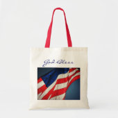 Amerikaanse vlaggengod zegene canvas Canvas tas (Voorkant)