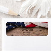 Amerikaanse vlaggengrens Etiket (Insitu)