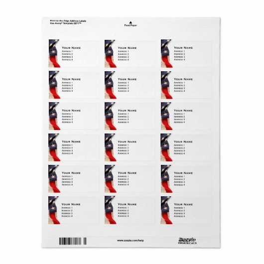  Amerikaanse vlaggengrens Etiket (Full Sheet)
