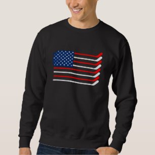 Amerikaanse vlaggenhockeyer Funny Ice Hock Trui
