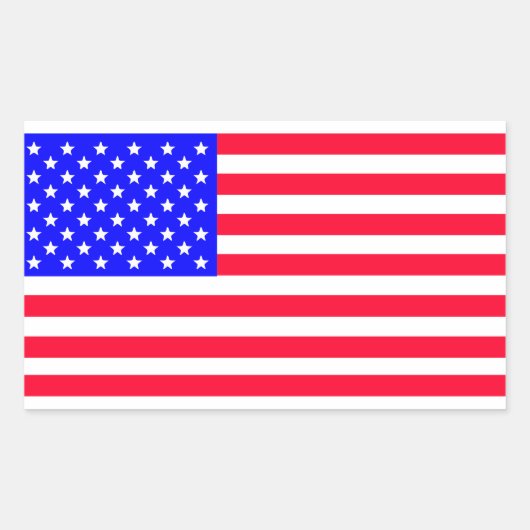 Amerikaanse vlaggenkunst rechthoekige sticker (Voorkant)