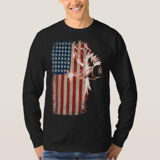 Amerikaanse vlaggenlasser verontruste lasser Mig T-shirt