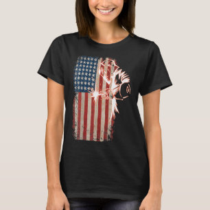 Amerikaanse vlaggenlasser verontruste  lasser Mig T-shirt