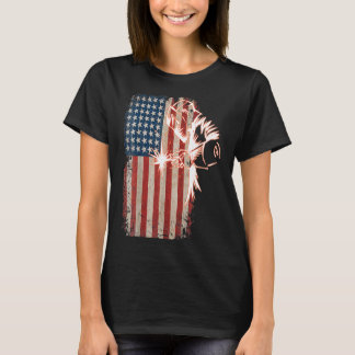 Amerikaanse vlaggenlasser verontruste lasser Mig T-shirt