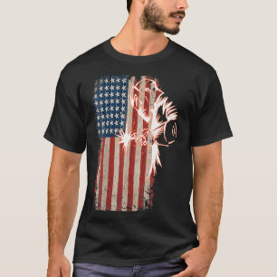 Amerikaanse vlaggenlasser verontruste  lasser Mig T-shirt
