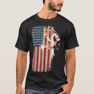 Amerikaanse vlaggenlasser verontruste  lasser Mig T-shirt