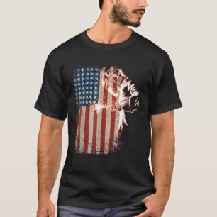 Amerikaanse vlaggenlasser verontruste lasser Mig T-shirt