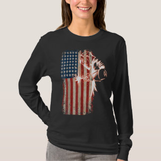 Amerikaanse vlaggenlasser verontruste  lasser Mig T-shirt