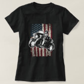 Amerikaanse vlaggenmotorfiets Trike Rider T-shirt (Design voorkant)