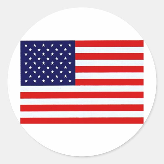 Amerikaanse vlaggenobjecten ronde sticker (Voorkant)
