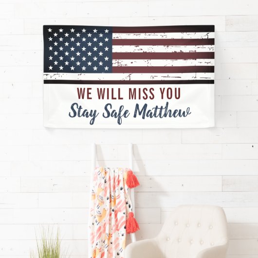 Amerikaanse Vlaggenpatriottische militairen gaan w Spandoek (Insitu)