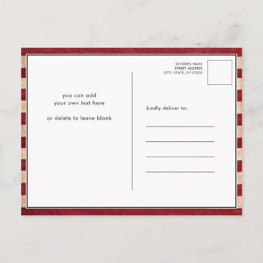 Amerikaanse vlaggenpatriottische partij op 4 juli uitnodiging briefkaart (Achterkant)