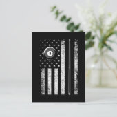 -Amerikaanse Vlaggenpool Billiards 8 Ball Briefkaart (Staand voorkant)