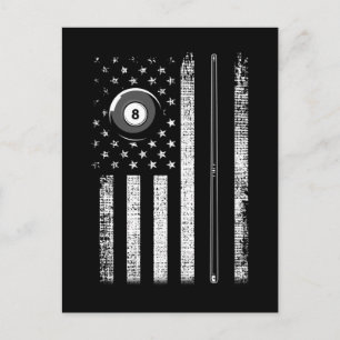 -Amerikaanse Vlaggenpool Billiards 8 Ball Briefkaart