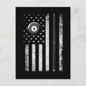 -Amerikaanse Vlaggenpool Billiards 8 Ball Briefkaart (Voorkant)